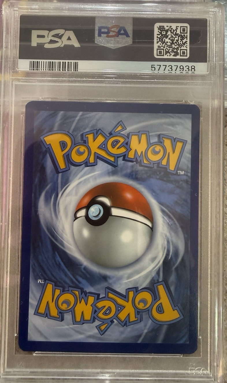 Back of the PSA slab for Espeon, showing cert 57737938