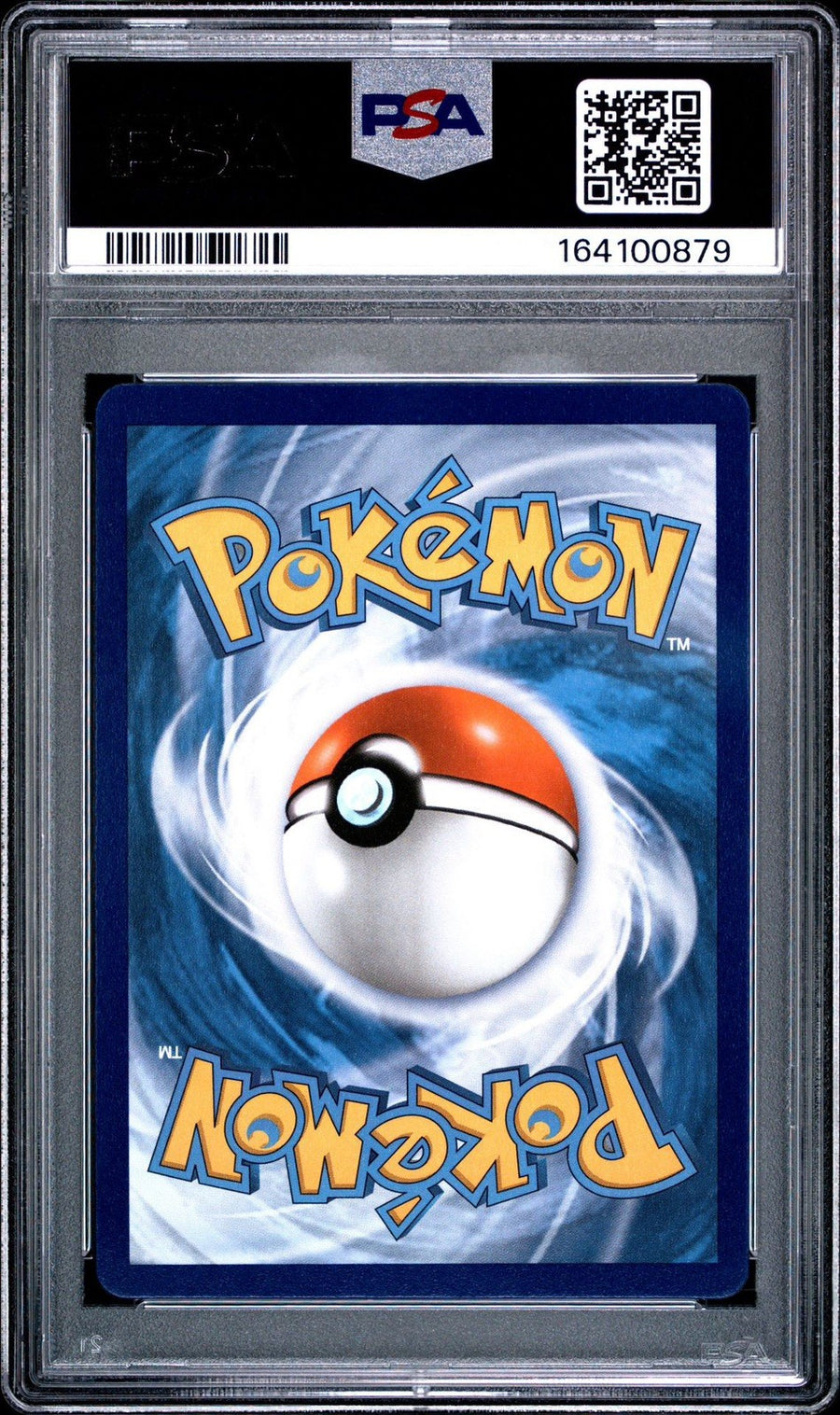 Back of the PSA slab for Leafeon VSTAR, showing cert 164100879