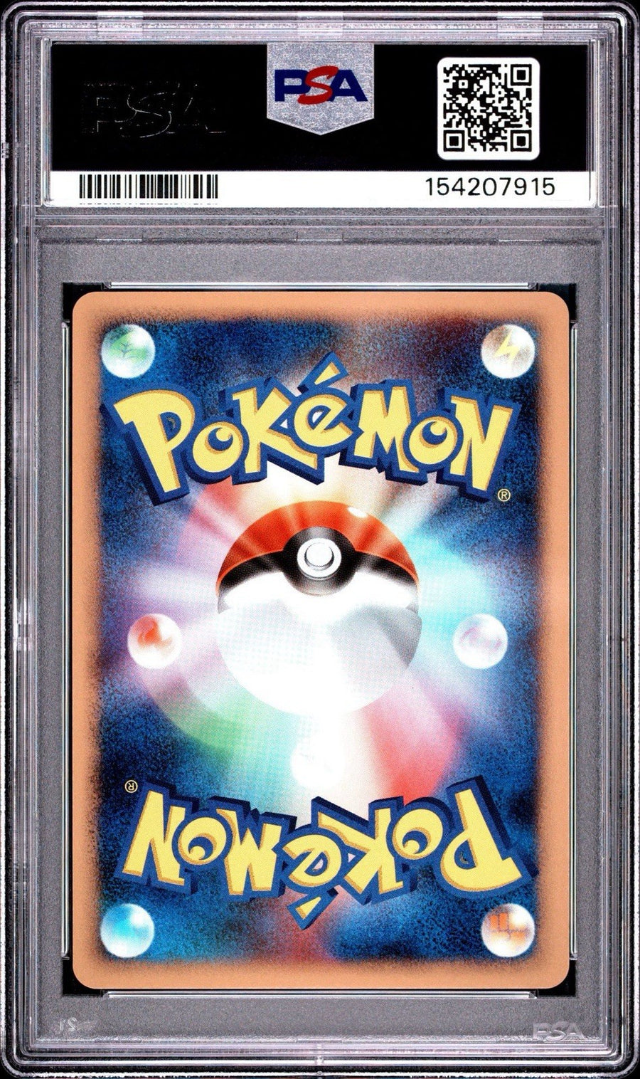 Back of the PSA slab for Dialga, showing cert 154207915